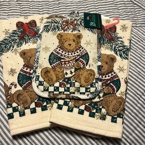 Bear dish towels and hot pad